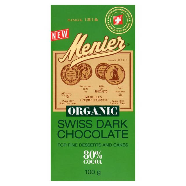 Menier Organic Swiss Dark Chocolate 100g Colourings & flavourings Sainsburys   