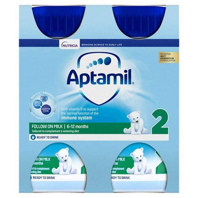 Aptamil 2 Follow On Baby Milk Formula Multipack 4x200ml - McGrocer