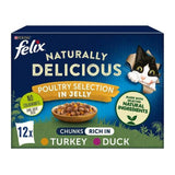 Felix Naturally Delicious Poultry Selection in Jelly Wet Cat Food 12x80g - McGrocer