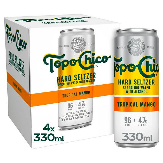 Topo Chico Hard Seltzer Tropical Mango 4x330ml - McGrocer