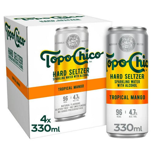 Topo Chico Hard Seltzer Tropical Mango 4x330ml Wine & Champagne Sainsburys   
