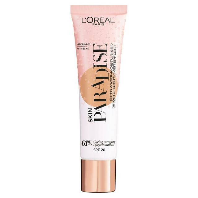 L'Oreal Paris Skin Paradise Tinted Glow Cream Moisturiser Up to 24h Hydration SPF20 Medium 02 30ml