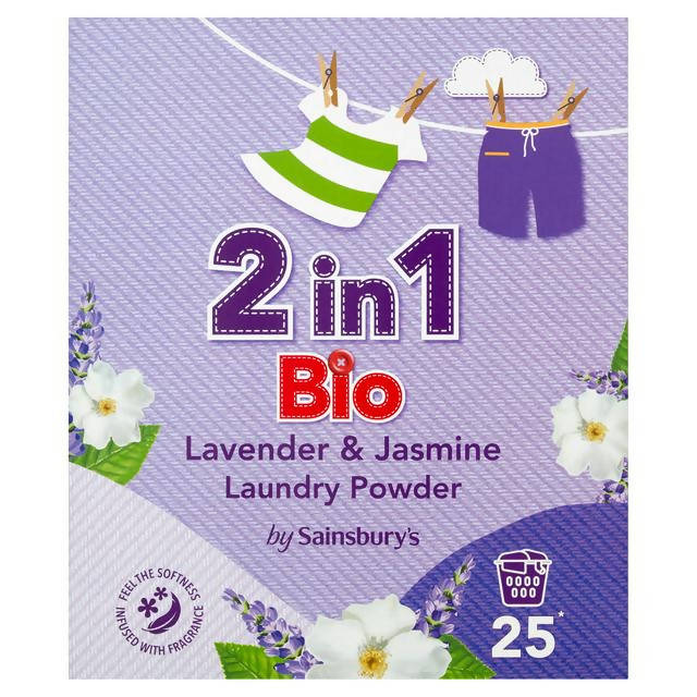 Sainsbury's 2 in 1 Bio Lavender & Jasmine Laundry Powder 1.625kg (25 Washes)