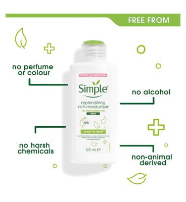 Simple Kind to Skin Replenishing Rich Moisturiser 125ml Make Up & Beauty Accessories Boots   