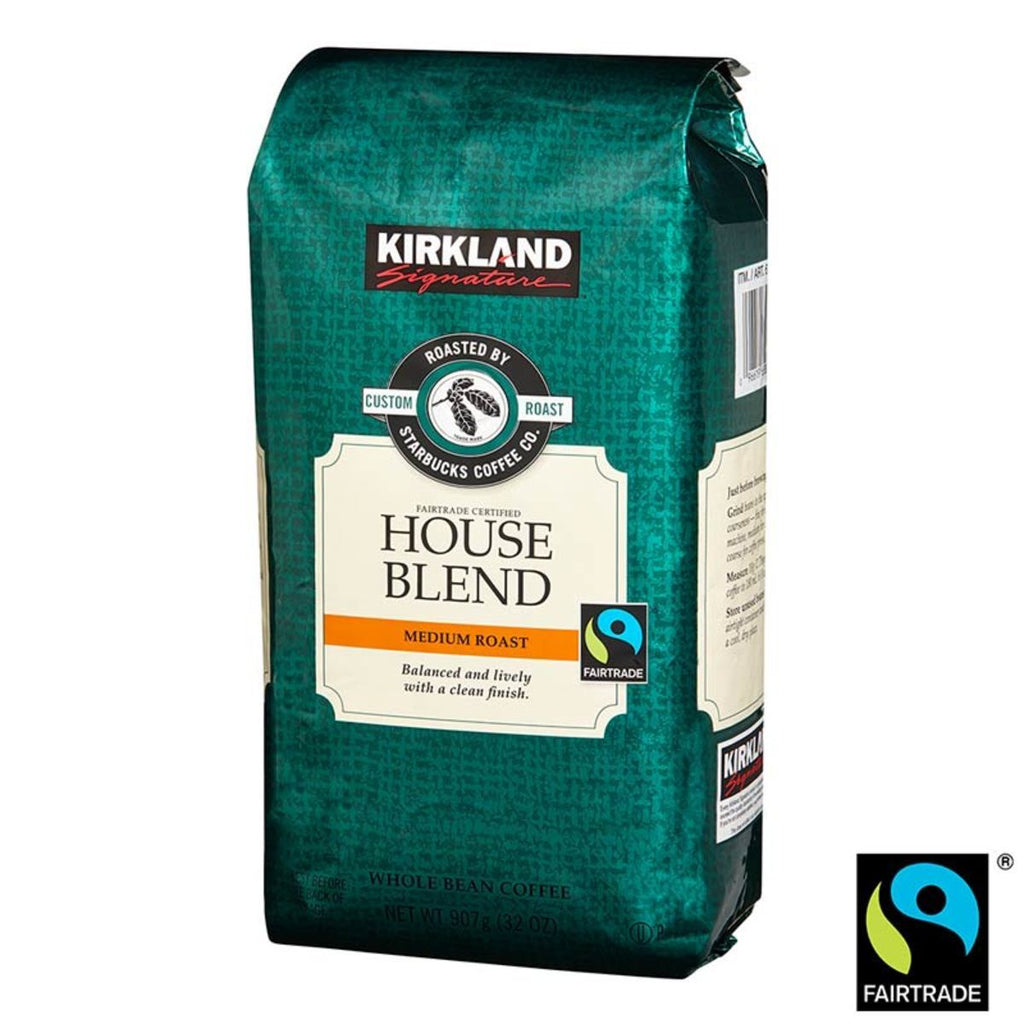 Kirkland Signature Starbucks Fairtrade House Blend Whole Bean Coffee, 907g