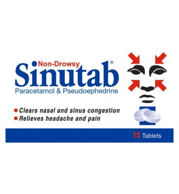 Sinutab Non-Drowsy - 15 tablets GOODS Boots   