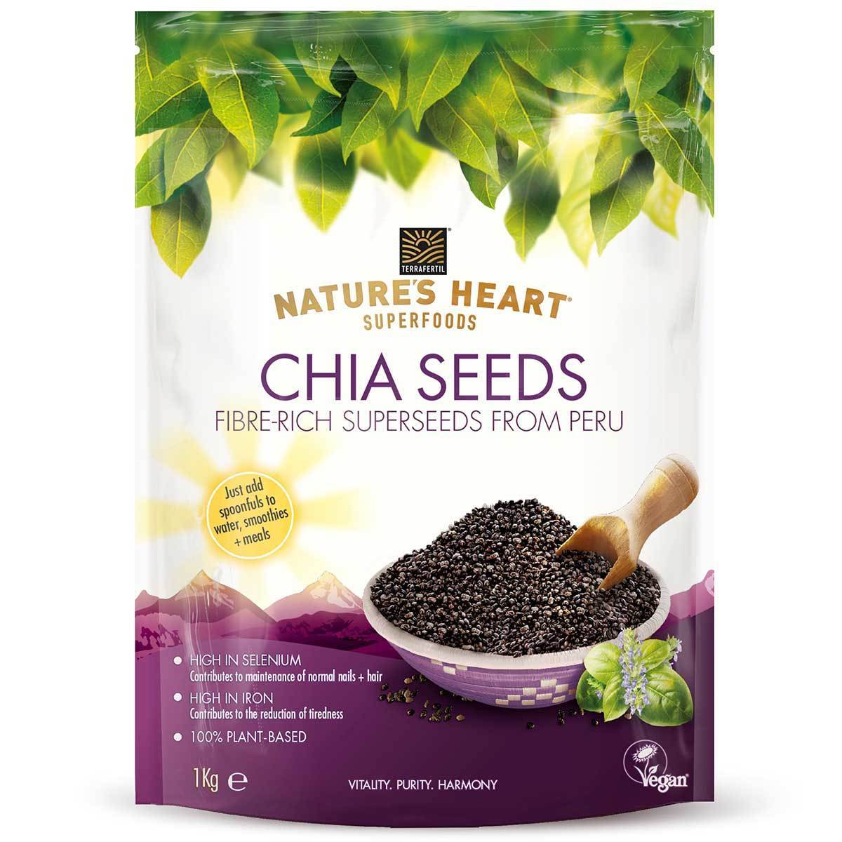Nature's Heart Chia Seeds, 1kg Healthy snacks Costco UK   
