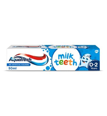 Aquafresh Kids Fluoride Toothpaste, Milk Teeth Toothpaste, For Ages 0-2, 50ml Suncare & Travel Boots   