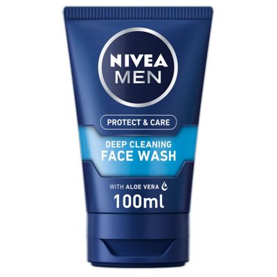 NIVEA MEN Deep Cleaning Face Wash Protect & Care 100ml Suncare & Travel Boots   