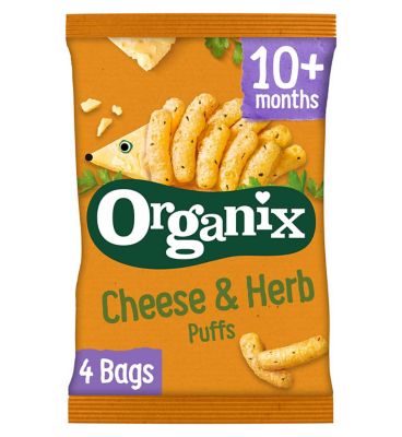 Organix Cheese & Herb Finger Food Toddler Snack Corn Puffs Multipack 4x15g Toys & Kid's Zone Boots   