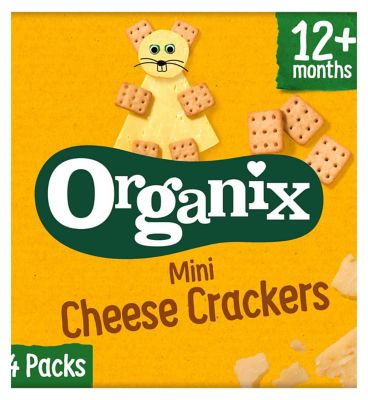 Organix Mini Organic Cheese Crackers Toddler Snack Multipack 4x20g