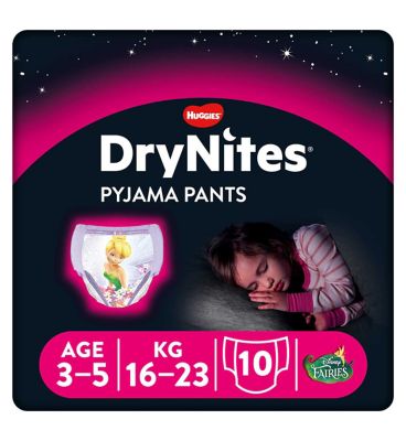 Huggies DryNites Pyjama Bed Wetting Pants Girls, 10 Pants, 3-5 Years –  McGrocer