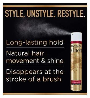 L'Oreal Hairspray by Elnett Care For Dry Damaged Hair Strong Hold Argan Oil Shine 75ml