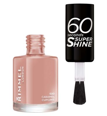 Rimmel 60 Seconds Super Shine Nail Polish 500 Caramel Cupcake Body Care Boots   