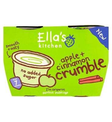 Ella's Kitchen Organic Apple and Cinnamon Crumble Pudding Baby Dessert Pot Multipack 7+ Months 4x80g GOODS Boots   