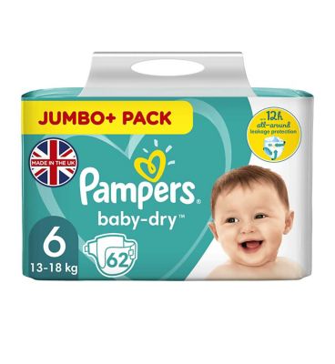 Pampers size 6 Baby-Dry nappies 13 kg 62s Baby Accessories & Cleaning Boots   