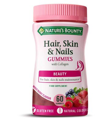 Nature's Bounty Hair, Skin & Nails 60 Mixed Berry Flavour Gummies