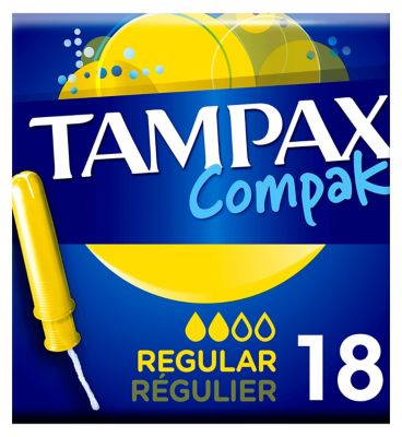 Tampax Compak Regular Tampons Applicator 18X Suncare & Travel Boots   