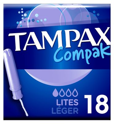 Tampax Compak Lites Tampons Applicator 18X