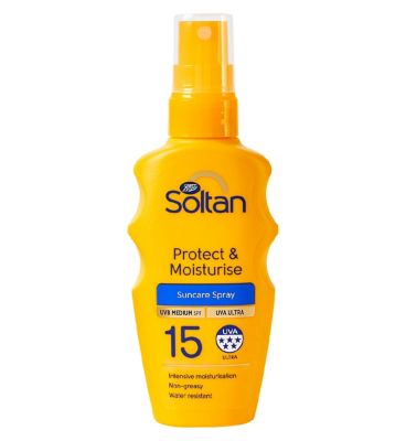 Soltan Mini Protect & Moisturise Spray SPF15 75ml Suncare & Travel Boots   
