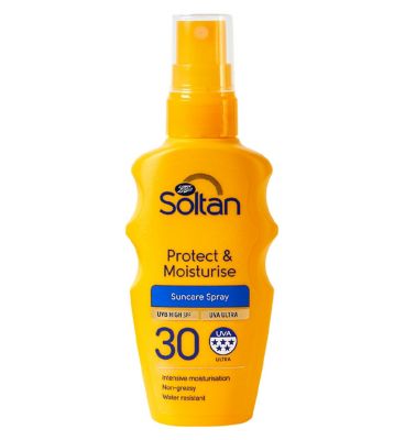 Soltan Mini Protect & Moisturise Spray SPF30 75ml Suncare & Travel Boots   