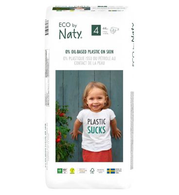 Naty Size 4, 44 Eco Nappies, 7-18kg