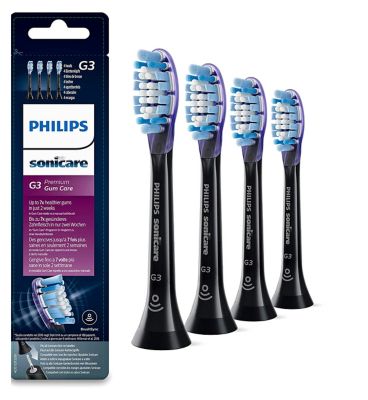 Philips Sonicare Premium Gum Care BrushSync Enabled Replacement Brush Heads - 4pk Black HX9054/33 Dental Boots   