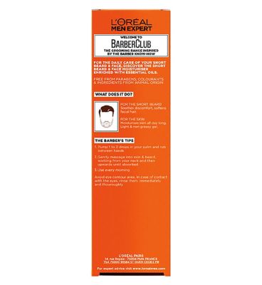 L'Oreal Men Expert Barber Club Short Beard and Face Moisturiser 50ml Men's Toiletries Boots   