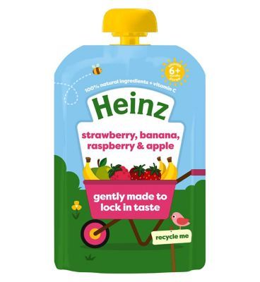 Heinz By Nature Strawberry, Banana, Raspberry & Apple Pouch, 6 Months GOODS Boots   