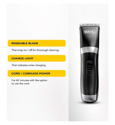 Wahl Clipper Kit Cord/Cordless, Black Men's Toiletries Boots   