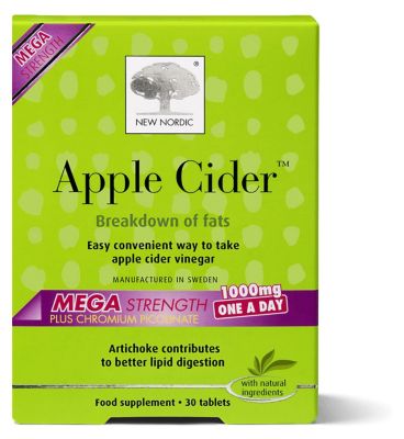 New Nordic Apple Cider Mega Strength 1000mg - 30 Tablets Digestive Health Boots   