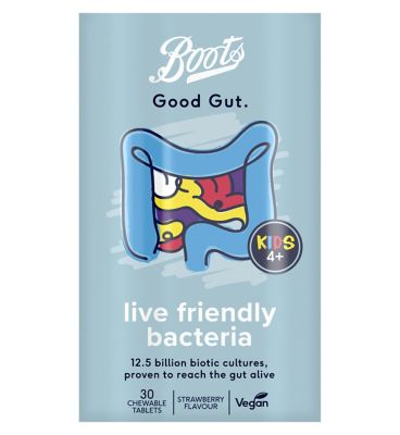 Boots Good Gut Live Friendly Bacteria Kids 30 Chewable Tablets - McGrocer
