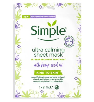 Simple Kind to Skin Biodegradable Sheet Mask Ultra Calming 1 pc