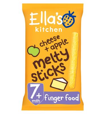 Ella's Kitchen Organic Cheese and Apple Melty Sticks Baby Snack 7+ Months 16g GOODS Boots   