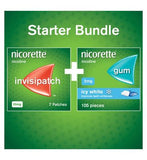 Nicorette Starter Bundle: Nicorette Invisi 25mg Patch 7s & Icy White 2mg Gum 105 Pieces General Health & Remedies Boots   