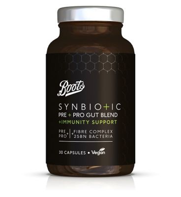 Boots Synbiotics Pre & Pro Gut Blend Immunity Support 30 Capsules General Health & Remedies Boots   