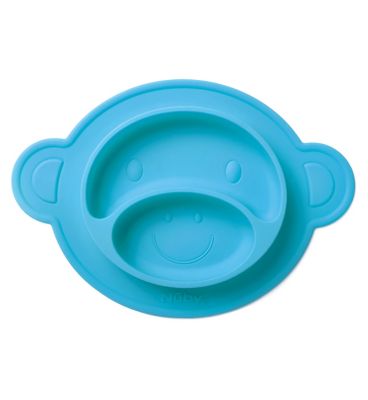 Nuby Monkey Mat Silicone Section Plate - Pink or Blue