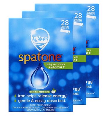 Spatone Apple 3 Month Bundle: 3 x Spatone Apple Daily Iron Shots Vitamin C 28s Vegetarian & Vegan Boots   