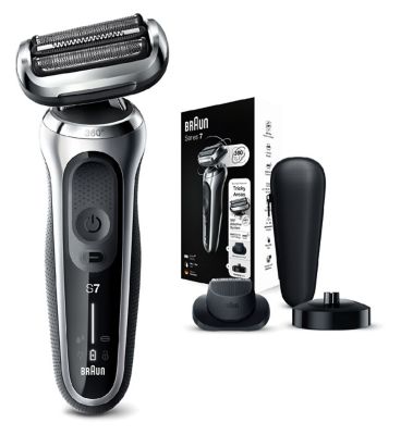 Braun Series 7 Electric Shaver with Charging Stand and Precision Trimmer - Silver 70-S4200cs