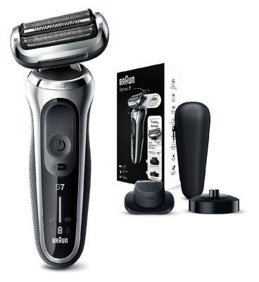 Braun Series 7 Electric Shaver with Charging Stand and Precision Trimmer - Silver 70-S4200cs Men's Toiletries Boots   