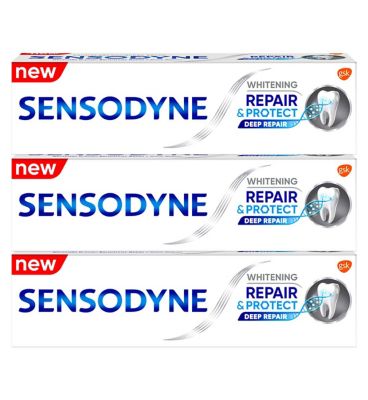 Sensodyne Sensitive Repair & Protect Whitening Toothpaste Bundle Accessories & Cleaning Boots   