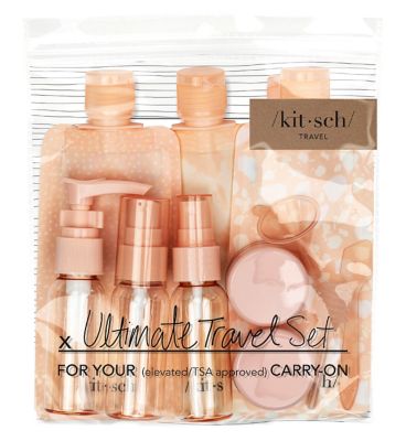 Kitsch 11 Piece Travel Bottle Set - Blush