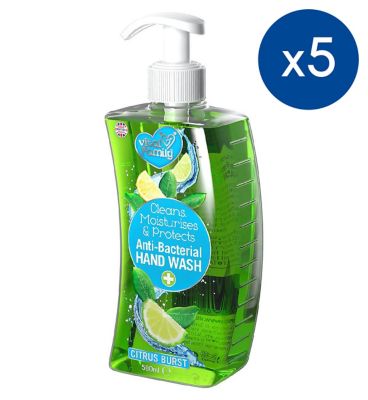 Pack of 5 Vital Family Citrus Burst Anti-bacterial Hand Wash 500ml - McGrocer