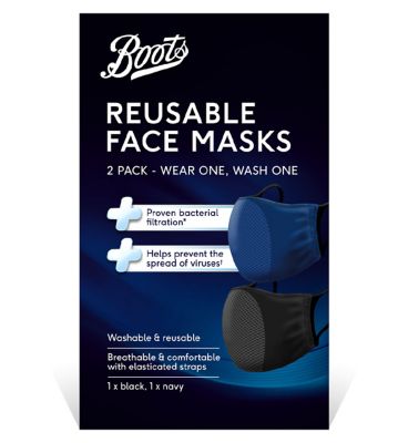 Boots Adults Reusable Face Masks - 2 Pack - McGrocer