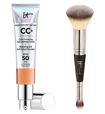 IT Cosmetics CC Cream - Tan & Heavenly Luxe Complexion Brush Duo