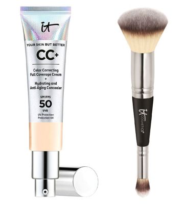 IT Cosmetics CC Cream - Fair Light & Heavenly Luxe Complexion Brush Duo