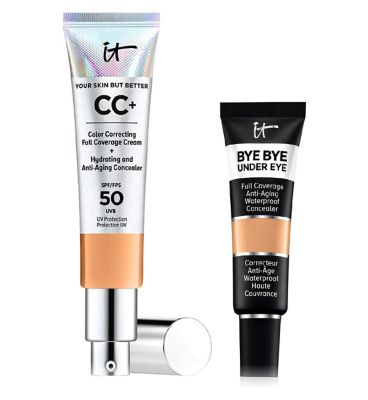 IT Cosmetics Your Skin But Better CC Cream - Neutral Tan & Bye Bye Under Eye Concealer - Medium Natural Make Up & Beauty Accessories Boots   