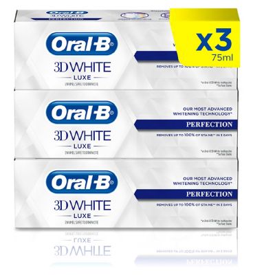 Oral-B 3D White Luxe Perfection 3 Month Toothpaste Bundle - McGrocer