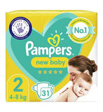 Pampers New Baby Size 2, 31 Newborn Nappies, 4kg-8kg, Carry Pack Baby Accessories & Cleaning Boots   