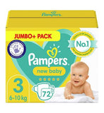 Pampers New Baby Size 3, 72 Newborn Nappies, 6kg-10kg, Jumbo Pack Baby Accessories & Cleaning Boots   